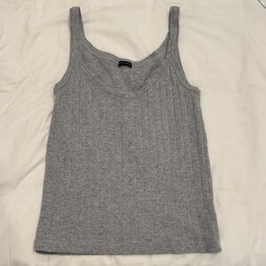 Brandy Melville Heather Gray Ribbed Tank Top